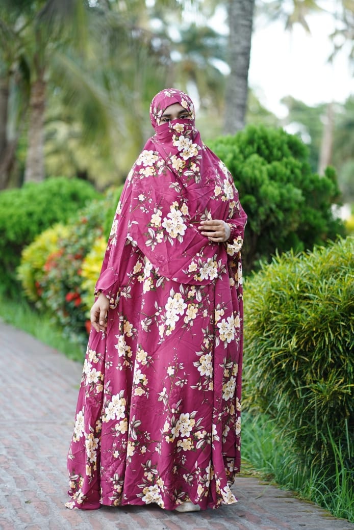 স্টাইলিশ এবং পরিপূর্ণ পর্দার জন্য সফট লিলেন ফেব্রিকের নিকাব খিমার।