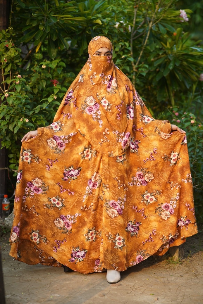 স্টাইলিশ এবং পরিপূর্ণ পর্দার জন্য সফট লিলেন ফেব্রিকের নিকাব খিমার।